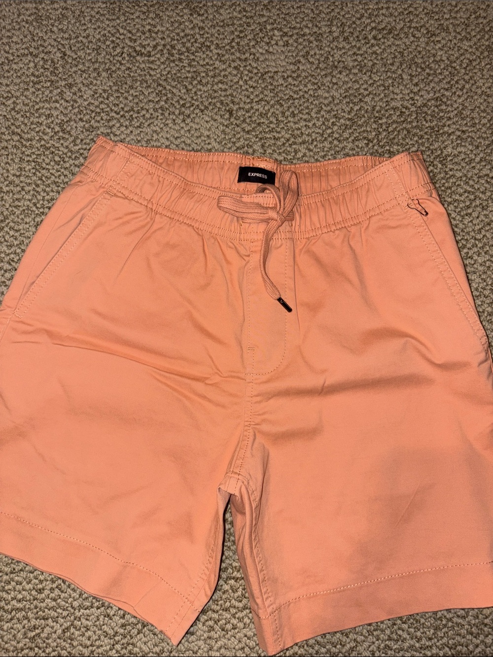 Express Men's Peach Drawstring Shorts